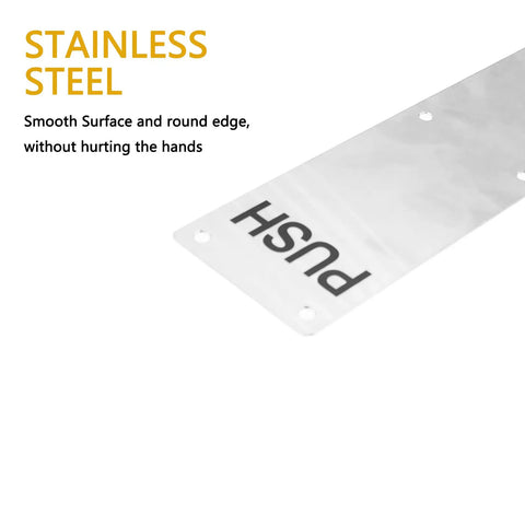 Beefy Stainless Steel Door Pull Plate With Handle For Barn Doors And Commercial Wood Or Composite Doors Silver Finish 11.81 By 3.15 Inches 180 Mm Center Between Holes 2 Pack, stainless steel plate