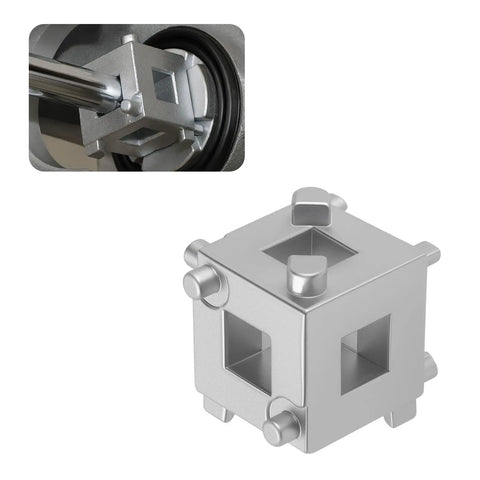 Rear Brake Caliper Piston Tool With Three Eighths Square Drive, Six Sides Caliper Compression Tool For Disc Brakes, steel view