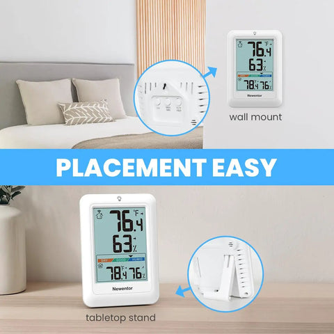 Indoor Outdoor Wireless Thermometer With Ultra Large Bold Display 24 Hour 48 Hour All Time High Low Readings Easy Setup For Nursery Home And Office Temperature Monitoring For The Fam wall mount and tabletop stand