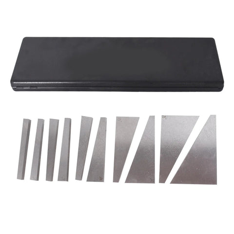 Ten-piece TINVHY precision angle block set with metal gauge blades in a black case; includes 1-5° and 5-30° blocks