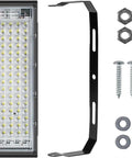 JUDYSSY Security Lights Led Floodlight Waterproof Spotlight Wall Light Ip65 Re, components and mounted bracket with screws and washers.