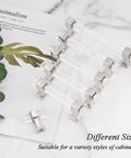 10 Pack 5 Inch Center To Center Adjustable Cabinet Handles Modern Drawer Pulls With Square Acrylic Tube And Zinc Alloy Base Polished Chrome Finish