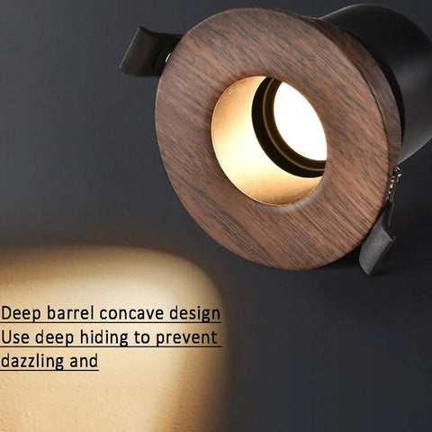 Top Tier Wood Grain Recessed Downlights Led Ceiling Potlights 3Cct Selectable Warm Neutral Cool White Can Light Fixtures With Sleek Round Trim For Modern Home Upgrades 10 Pack, featuring deep barrel design.