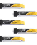 5 Pack 3.7V 220mAh 45C 1S LiPo Battery Set For Tiny Whoop Micro Drones Nano QX Nano CPS And Eflite Ultra Micro Planes