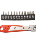 Top Notch Right Angle Ratchet Screwdriver Set For Torx T6 To T40 With 12 Bits And 36 Tooth Reversible Wrench In Alloy Steel For Tight Automotive And Household Repair Jobs That Hit The Spot, T6-T40 bits and ratchet handle