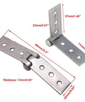 3 Inch Silver Stainless Steel Folding Butt Hinges For Furniture Doors Frameless Glass Windows 2 Pack, 6 Hole, 200 Degree Opening