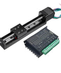 Sturdy Linear Rail Guide Stage T-Style Sliding Table In 150 To 300 Mm For Motorized X Y Z Axis Platforms With Nema11 Drive Kit Offering Micron Level Precision And High Load Capacity For Smooth Industrial Motion Control Projects, black linear stage with driver