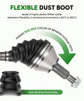 Straight Fire Fresh Front CV Axle Shaft Assembly Pair For Ram 1500 Four Wheel Drive Only 2012 2022 showing flexible dust boot and EPDM rubber.