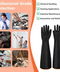 Tough As Nails 22 Inch Heavy Duty Rubber Gloves For Household Chores And Professional Cleaning Reusable Chemical Resistant Safety Gear With Ergonomic Comfort Fit displayed for various applications.