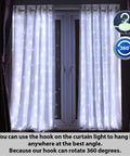 White Short Curtain Lights For Small Window 3.3x5Ft Fairy Lights With Timer And 8 Clips Battery Powered 96 LED String Lights For Indoor