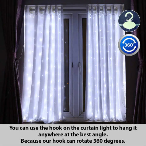 White Short Curtain Lights For Small Window 3.3x5Ft Fairy Lights With Timer And 8 Clips Battery Powered 96 LED String Lights For Indoor