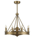 Lyon Traditional Ceiling Fan with Light Remote Control 8 Light Candle Fandelier, 30 Inch Width, warm brass finish.