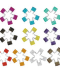 Assorted color-coded mini car blade fuses arranged in circles, 120 Pcs Mini Car Blade Fuses Kit For Cars Vans Bikes Trucks Boats And SUVs 2A To 35A Auto Fuse Assortment Pro Grade Zinc Alloy Construction Insulating Plastic For Safe Electrical Wiring And Quick Replacement.