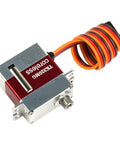 Knockout 20g Digital Servo Crafted With Solid Metal Gears And Coreless Motor Pushing Smooth 3.0kg Cm High Torque For Remote Control Crawlers And Truggies Backed By Zero Sweat 4.8 To 8.4 Volts Power Delivery, featuring metal casing and multi-colored wire.