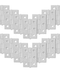 Twenty Pack Three Inch Butt Hinges For Cabinet Doors With Mirror Chrome Finish, 304 Steel, flat layout.