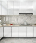 Modern kitchen using Removable Peel And Stick Silver Stainless Steel Look Contact Paper For Metal Surfaces Waterproof And Rust Resistant