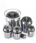 Heavy Duty Spring Collet Chuck Kit For CNC Lathe And Milling Machine featuring High Precision Engraving Spindle Tool Holders in a clear container.