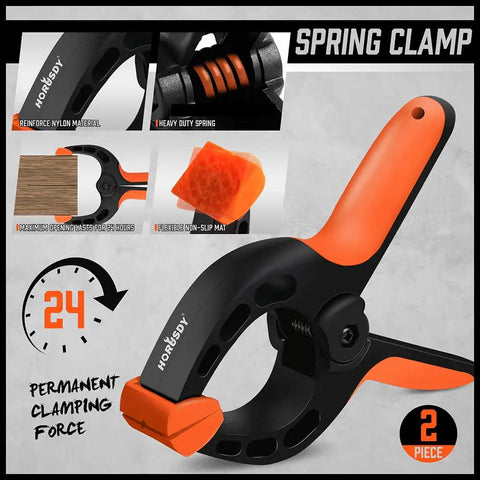 8 Pack Woodworking Bar Clamps Set Including 4 6 Inch Clamps, 2 12 Inch Clamps And 2 6 Inch Spring Clamps, detailed view of spring clamp