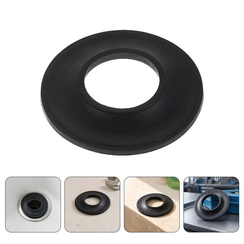 10pcs Rubber Bathtub Plug Gasket for Pop-up Stopper Drain Seal, black rubber washer with central hole for bathtub drainage.