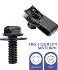 Heavy Duty Automotive Body Bolts And U Nut Clips Kit M6 1.0 Universal Car Fasteners close-up showing bolt and U nut.