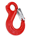 Clevis Slip Hook G80 Eye Hoist Sling Hook For Rigging And Lifting Beefy 1.2 Ton Load Capacity 4500 Lbs Breaking Point Forged Steel Red Rotary Eye Lock