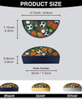 Two Pack Customizable Panel Cabinet Handles, sports-themed, 3 Inch Center Hole Semicircle Drawer Pulls, solid zinc alloy, black base