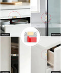 Ultra Slim Magnetic Cabinet Door Catch 4 Pack With Strong Adhesive, Stainless Steel Heavy Duty Closure for kitchens and closets.
