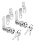Heavy Duty Cabinet Locks With Keys Two Pack Long Cam Style featuring zinc alloy construction, keys, and mounting hardware.
