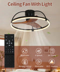 Nepal Solid Wood Flush-Mount Ceiling Fan with Light and Remote Control in modern room, showcasing wood blades and LED light.
