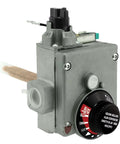 Gas Control Thermostat for Natural Gas With Gray Housing, OEM Genuine Part, ProTech Valve Technology, side angle view.