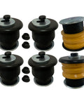 Eight Piece Body Cab Mount Bushing Kit for 2002-2005 Ford Explorer and Mercury Mountaineer, rubber, direct OEM swap, positions 2-5, includes nuts.