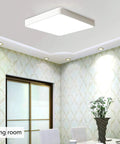 Square LED Flush Mount Ceiling Light 15.7 Inch 36W Modern Ceiling Lamp With Cool White 6500K Ideal For Living Room Kitchen Bedroom Dining Room White Finish