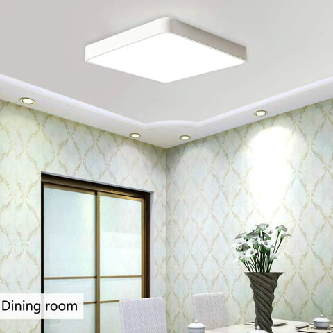Square LED Flush Mount Ceiling Light 15.7 Inch 36W Modern Ceiling Lamp With Cool White 6500K Ideal For Living Room Kitchen Bedroom Dining Room White Finish