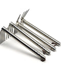 Four lightweight stainless steel dual use garden hoes and pickaxes with comfortable grips for weeding, digging, and planting.
