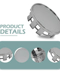 4 Pack Wheel Center Hub Caps 2 1 In 54mm Snap On Plastic Rim Guards showcase solid silver design and snap fit installation method.