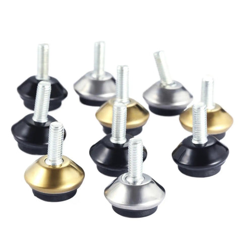 Adjustable Leveling Feet Four Pack For Table Chair Cabinet Furniture Legs M6 Thread Aluminum Alloy Levelers With Anti Noise Pads