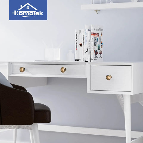 White desk with 30 Pack Zinc Alloy Cabinet Knobs And Drawer Pulls Stepped Round Dresser Handles For Kitchen Cupboard Bathroom Wardrobe Hardware In Brass Bronze Durable Sturdy Finish That Elevates Any Cabinet Or Furniture Project Go To Choice installed on drawers.