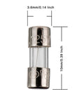 Close-up of 3.6x10mm 125V fast blow glass fuse from the 125V Fast Blow Glass Fuse Kit For Electronics Repair.