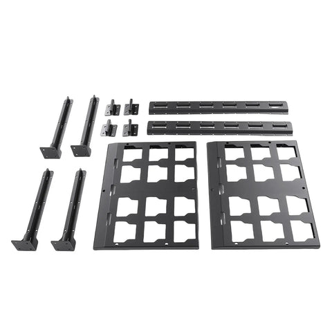 Heavy Duty 2 Shelf Racking Kit For Tool Box Storage System With Carbon Steel Build And 80 Lb Load Capacity components layout