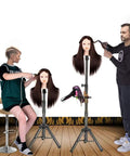 55 Inch Heavy Duty Wig Head Stand With Pro Grade Adjustable Metal Tripod For Hairdressing Training in salon setting