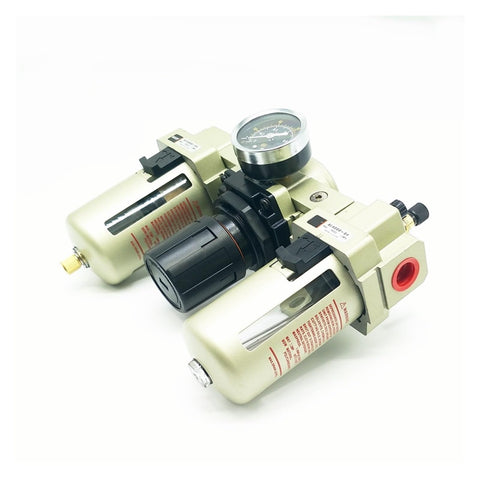 One Half Inch Port Air Prep FRL Combo Unit With Filter Regulator Lubricator for Industrial Machinery And Pneumatic Systems