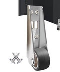 Heavy Duty Anti Sag Door Support Wheel With Rock Solid Friction Reducing Casters and screw attachments for easy installation.