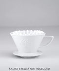 Wave 155 Size 155 Paper Coffee Filters, 100 Count, White For Drippers in Kalita dripper