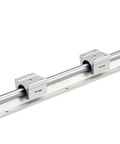 SBR20 350mm Linear Guide Rail With Two SBR20UU Preloaded Blocks for CNC Rigs and 3D Printers, 20mm Diameter, 45mm Wide, 150mm Pitch