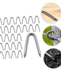 U Shaped Garden Stakes Nails For Fencing And Wire Mesh Easy Setup Quick Outdoor Installation Lightweight Iron Pegs 30 Pack