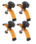 Heavy Duty Aluminum Alloy Press Plate Clamps For Cnc Router 4 Pack T Track Hold Down in orange with black knobs.