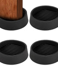 Two By Two Rubber Caster Cups Set Of Four Non Slip Round Furniture Pads With Anti Slip Gripper Floor Grip For Beds Couches And Tables Stay Put On Any Floor Surface Leg Coasters And Floor Protectors showing one installed with furniture leg