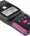 Stud Finder Wall Scanner, Electronic Stud Detector with LCD Display for Wood, Metal, AC Wire, and Joist - Center and Edge Finding Tool for Home Improvement and DIY, viewed from the side, showing buttons.