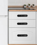 Modern Concealed Cabinet Handles 2 Pack For Kitchen Drawers And Cupboards Hidden Recessed Door Pulls on white drawers