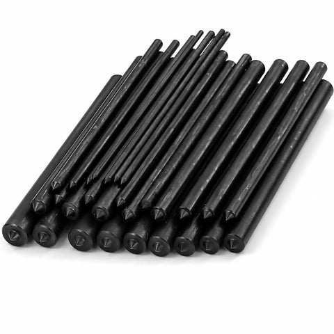 Center Transfer Punch Set Kit With Index Stand, 28-Piece, Three Thirty-Second Inch To Half Inch Range, alloy steel punches